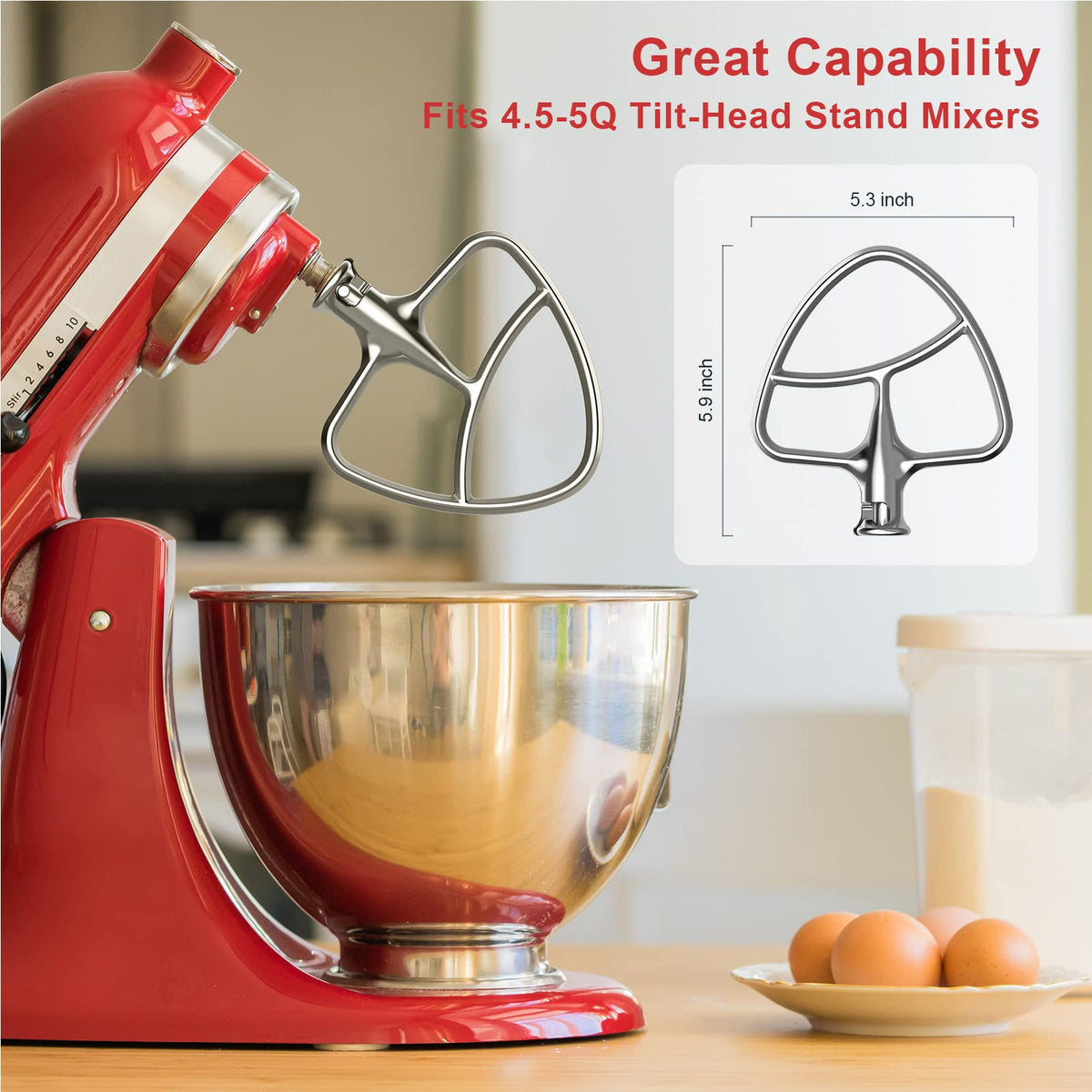HOZODO dishwasher-safe beater for easy cleaning after batches.
