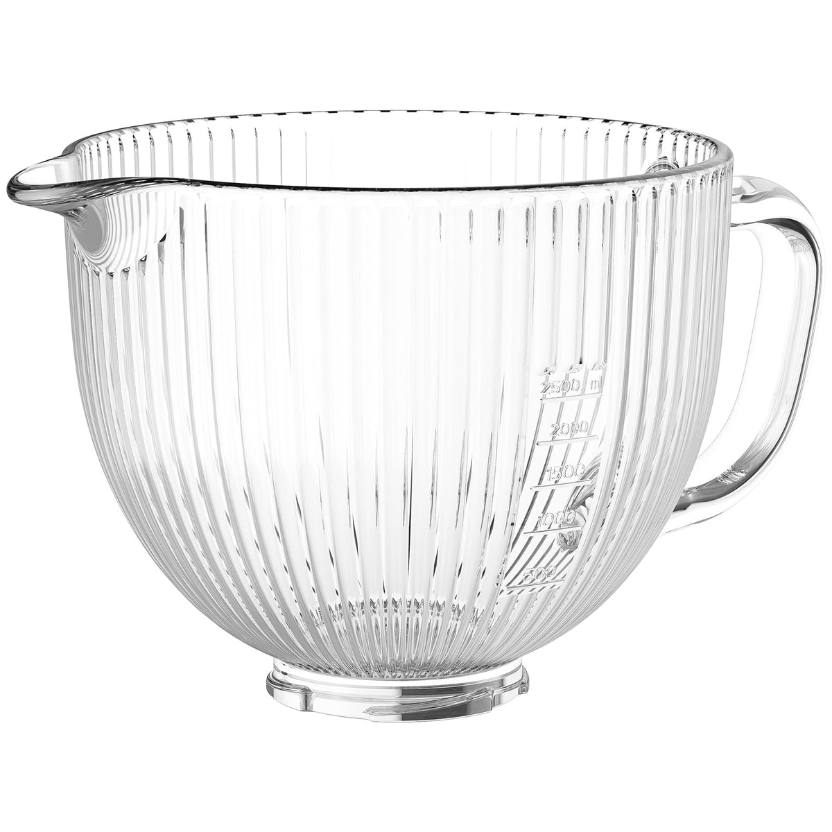 HOZODO glass mixer bowl for KitchenAid, 4.5–5 qt, tilt-head compatible, durable glass.