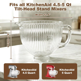HOZODO glass bowl with measurement markings for precise mixing.