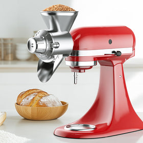 HOZODO grain mill attachment aluminum body for durable, safe grinding.
