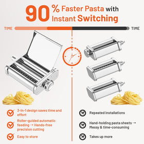 HOZODO pasta attachment nonstick surface minimizes dough buildup for easy cleanup