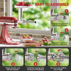 HOZODO sharp blades deliver consistent texture for ground meat