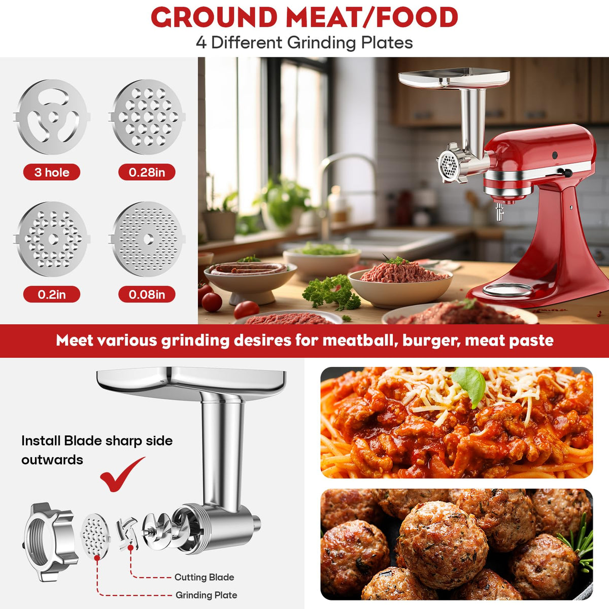 HOZODO slicer shredder attachments for KitchenAid streamline slicing and shredding tasks