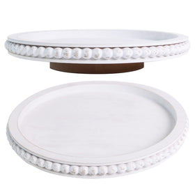 HPC Decor 12-inch beaded lazy Susan top view with smooth 360° rotation.