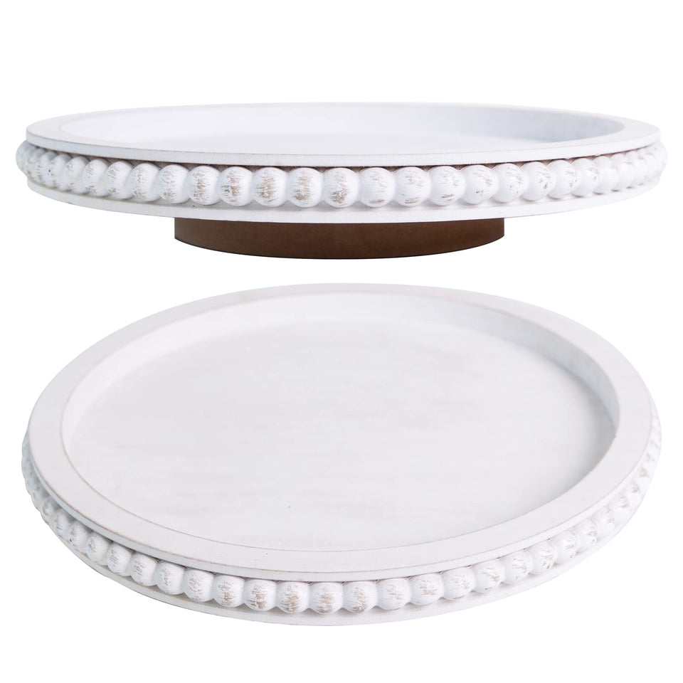 HPC Decor 12-inch beaded lazy Susan top view with smooth 360° rotation.