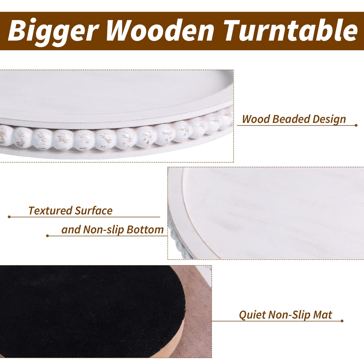HPC Decor beaded tray lazy Susan as kitchen centerpiece and organizer.