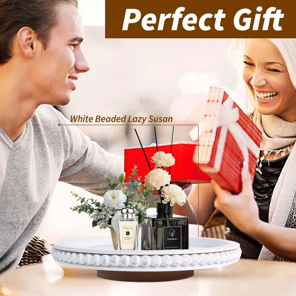 HPC Decor 360-degree spinning tray adds easy access during gatherings.