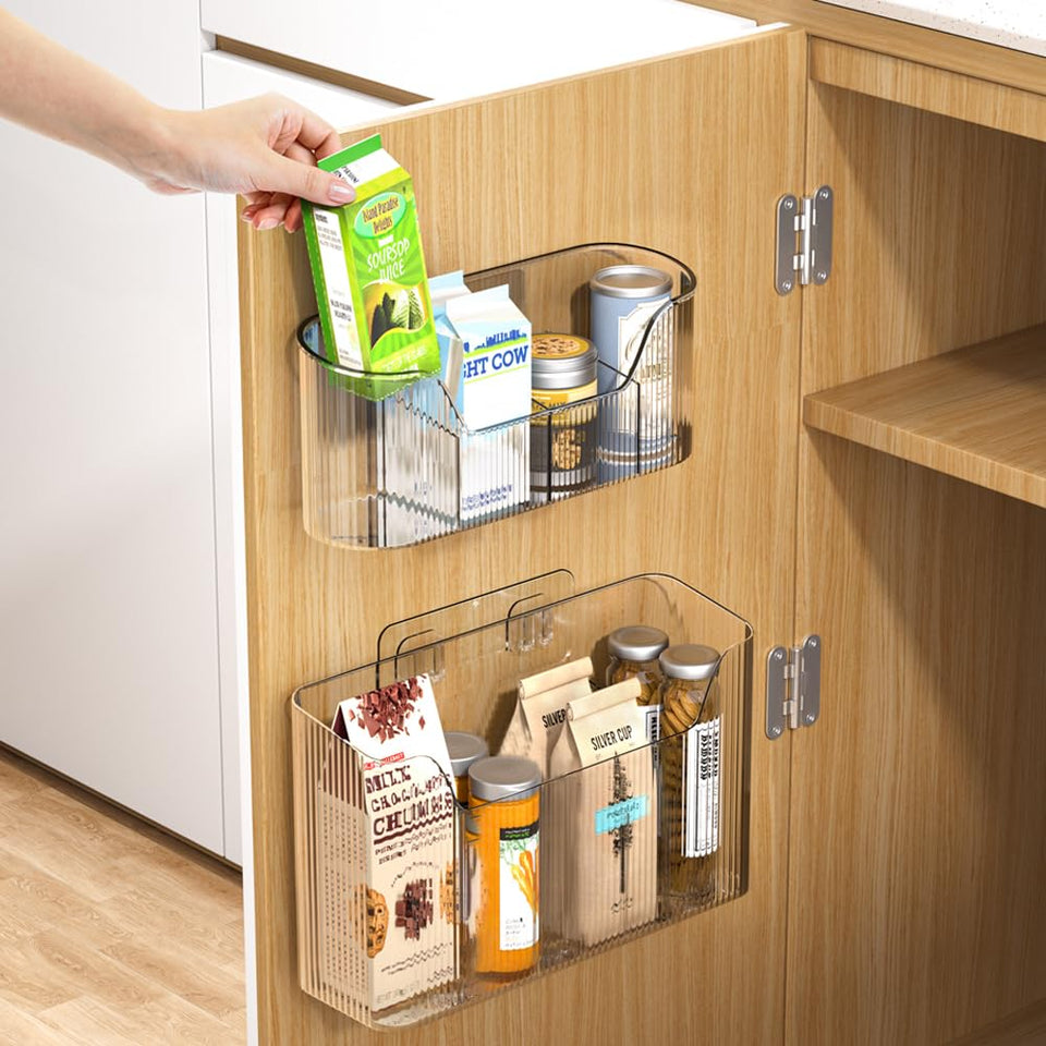 HQahnekme cabinet door organizer front view highlights space-saving kitchen storage.