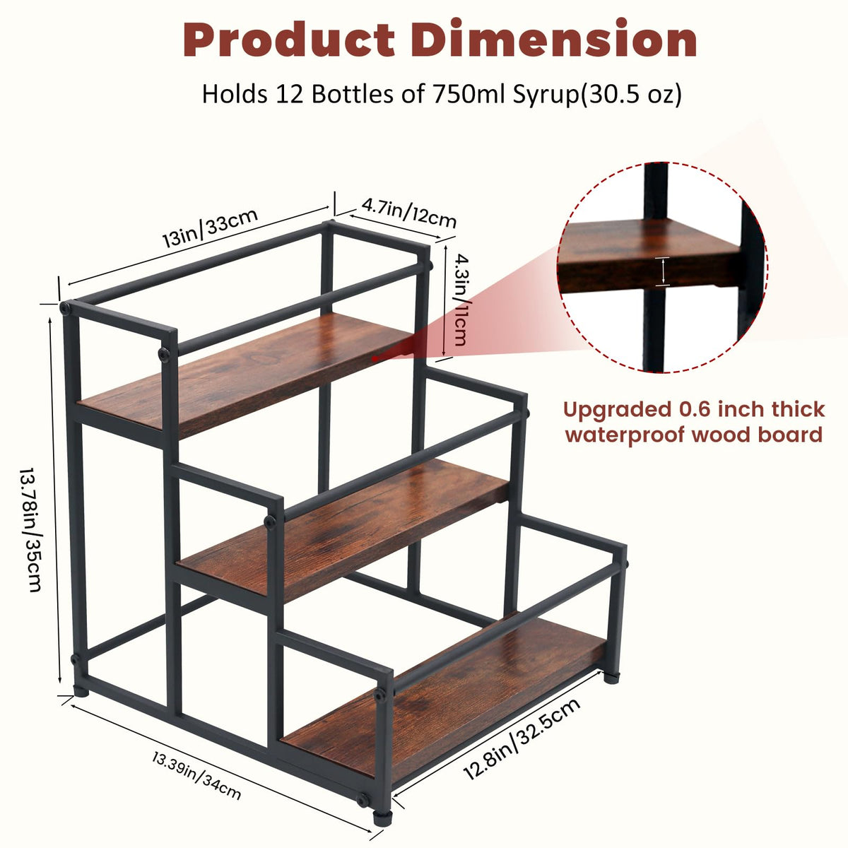 HRUSGO rack used in café for quick access to spices, syrups, or toppings