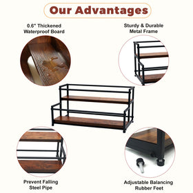 HRUSGO stepped shelves maximize visibility so you can spot syrups, spices, or wine at a glance.