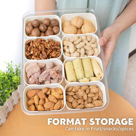 HRXFOZ BPA-free plastic tray for snacks, durable and reusable.