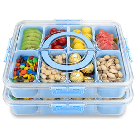 HRXFOZ blue snack platter shines at parties and gatherings.