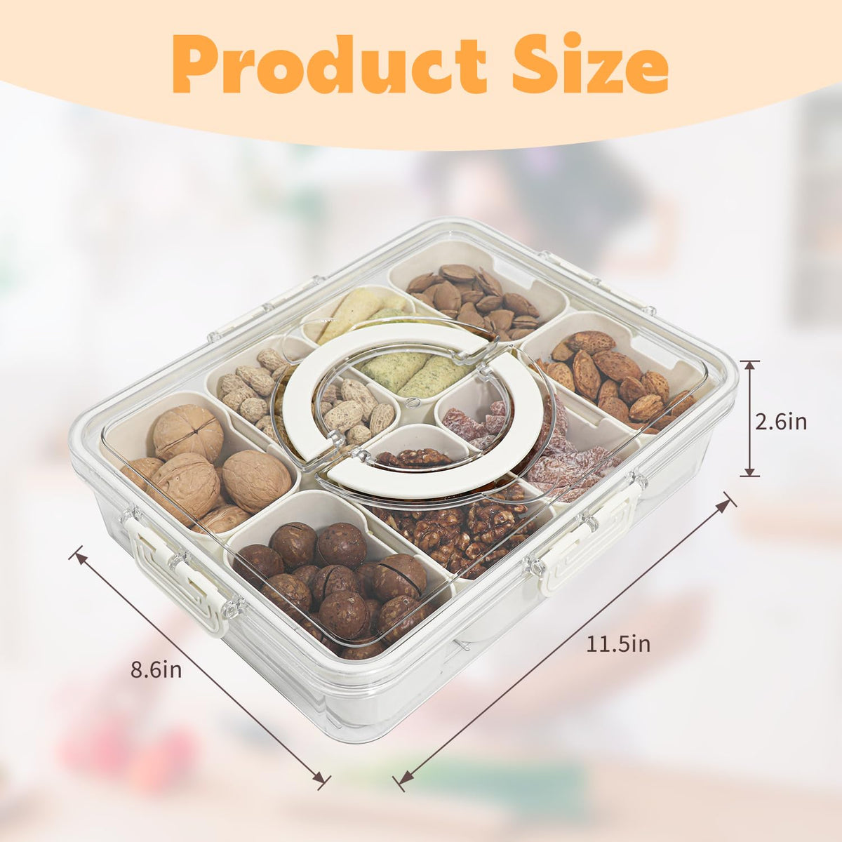HRXFOZ portable snack box with handle—easy transport for outings.