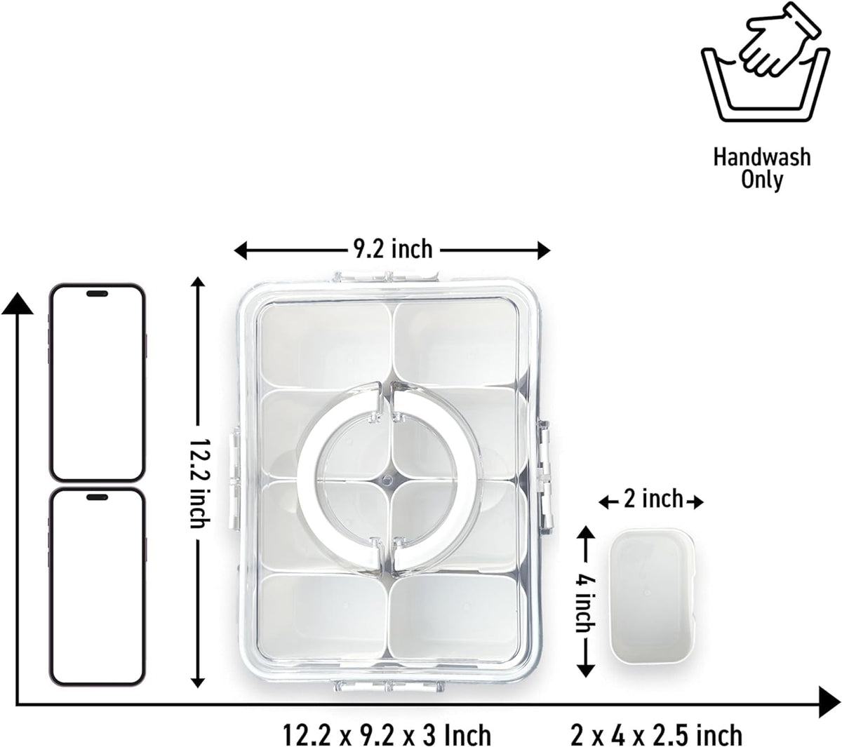 HRXFOZ portable snack box with handle for convenient outdoor snacking