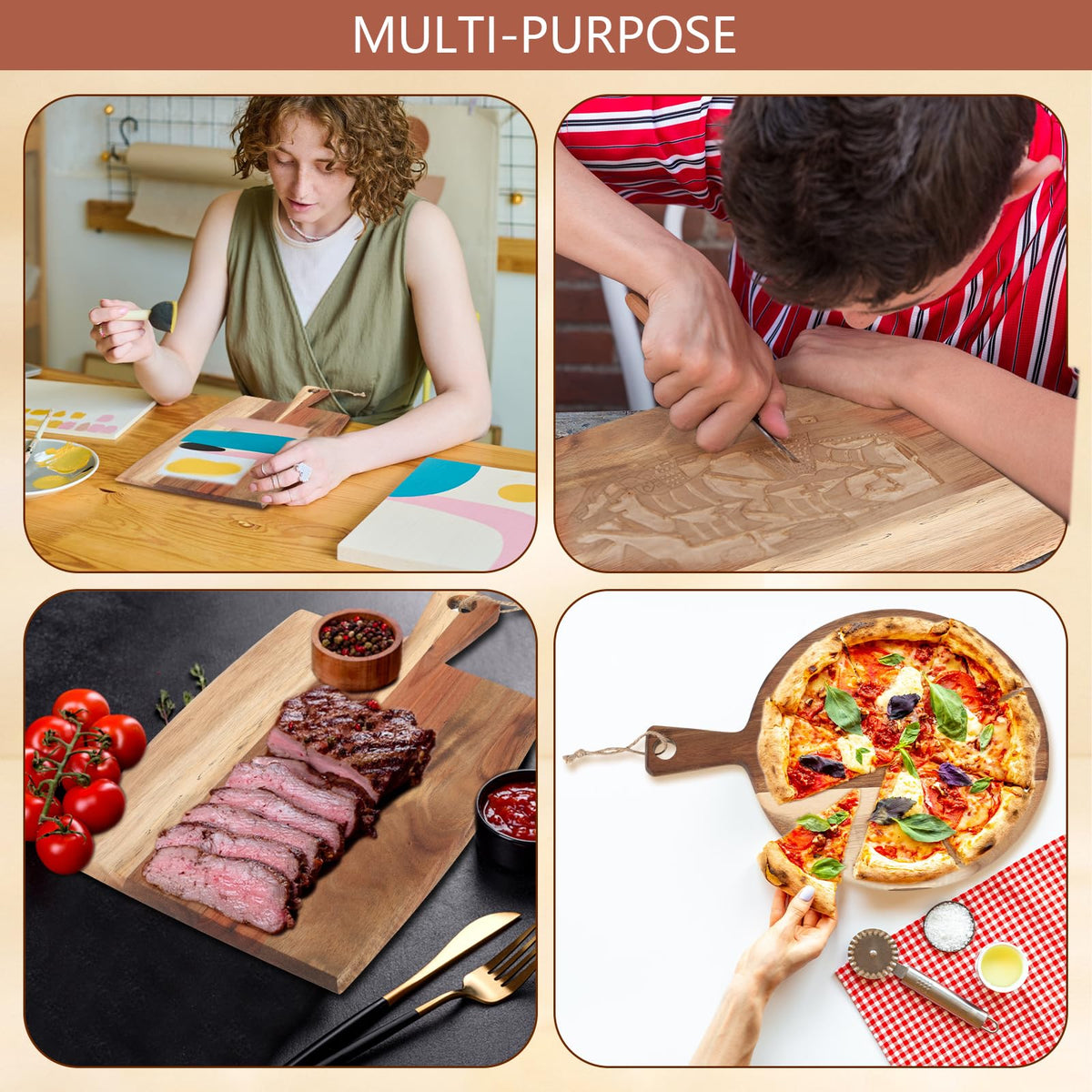 Hsei gift-ready wooden cutting board set perfect for housewarmings.
