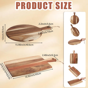 Hsei rectangular acacia board with handle ideal for carving and serving.