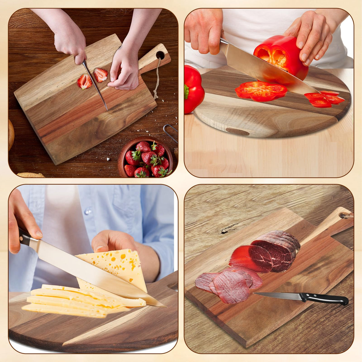 Hsei serving example with cheese and fruit on the board.