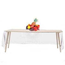HSGUS Premium 14-pack clear tablecloths bundle ready for parties with spill protection.