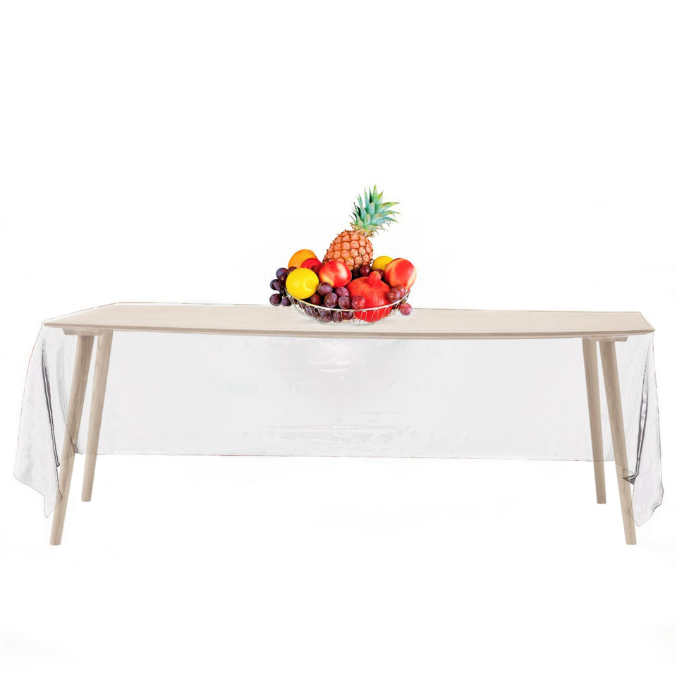 HSGUS Premium 14-pack clear tablecloths bundle ready for parties with spill protection.