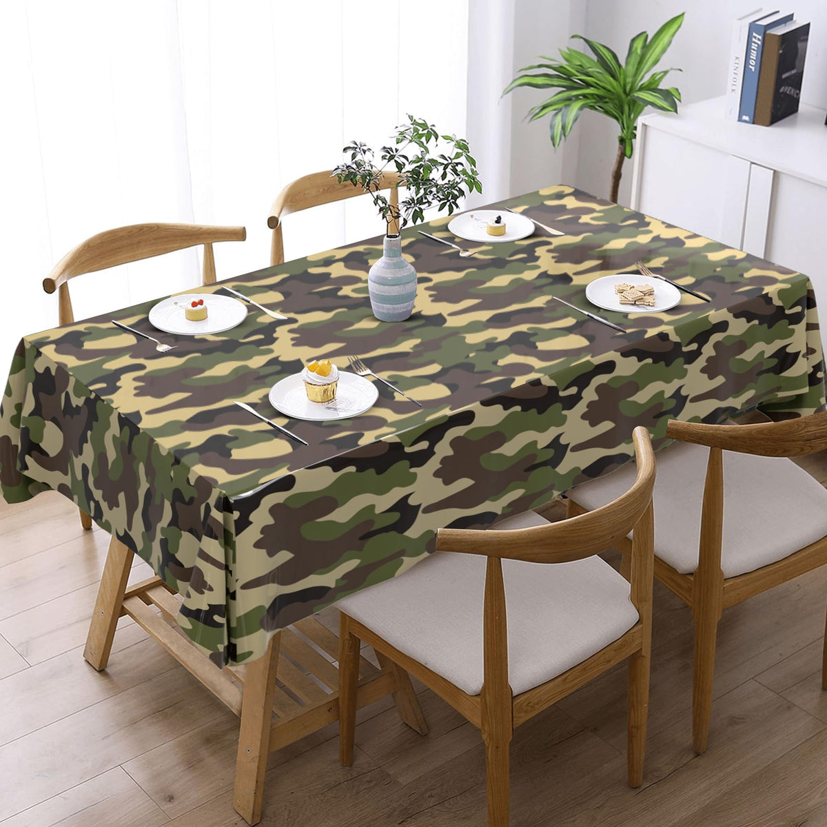 HSGUS camouflage table cover versatile for dining to floor protection.