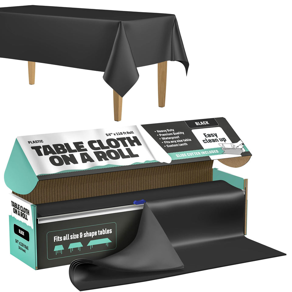 HSGUS tablecloth roll 54x110 black with cutter box for quick fit