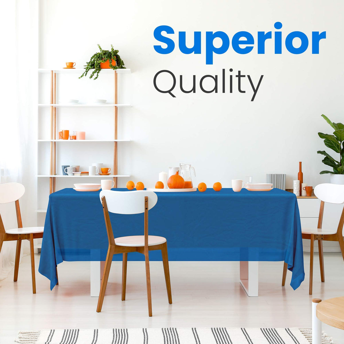 HSGUS blue tablecloth ideal for wedding or party setups.