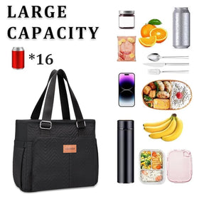 HSHRICH 12L capacity accommodates 16 cans for bulk lunches.