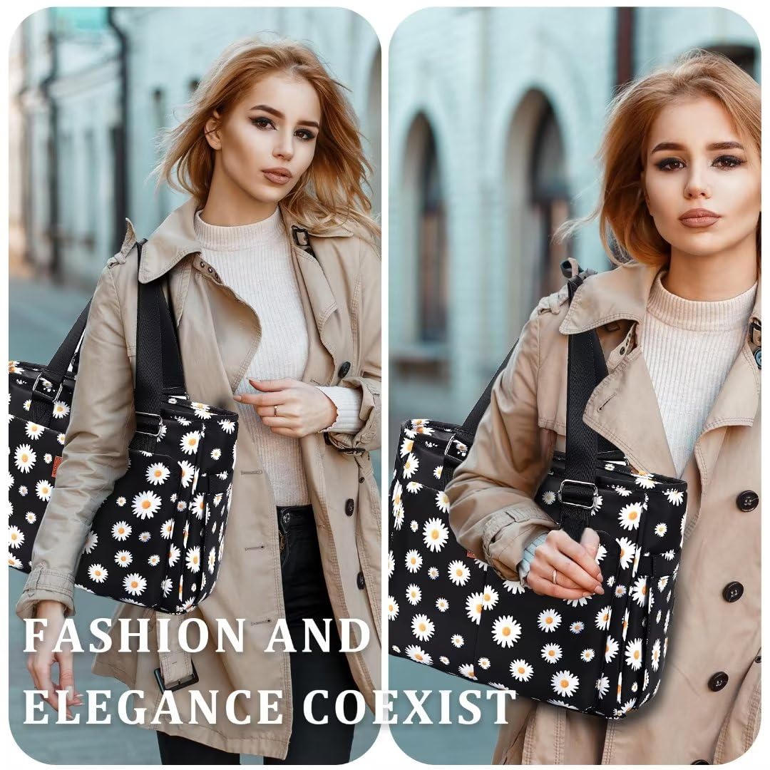 HSHRICH floral insulated handbag easy-clean liner after spills.