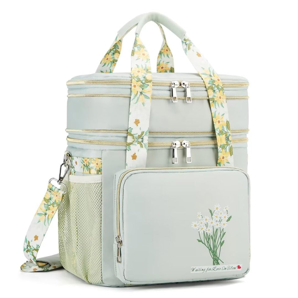HSHRICH insulated lunch bag with two compartments keeps meals organized for work.