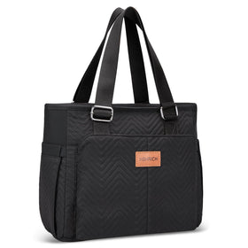 HSHRICH large insulated lunch bag in black with 12L capacity for on-the-go meals.