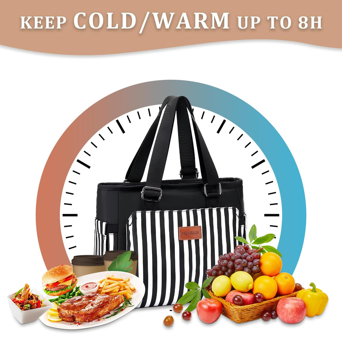 HSHRICH durable oxford fabric lunch bag built for daily use and long-lasting wear.