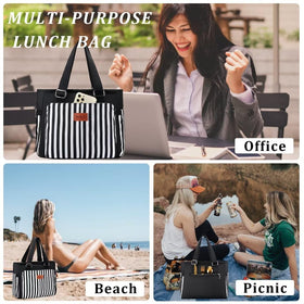 HSHRICH lunch bag with easy-clean liner makes spills quick to wipe away after meals.