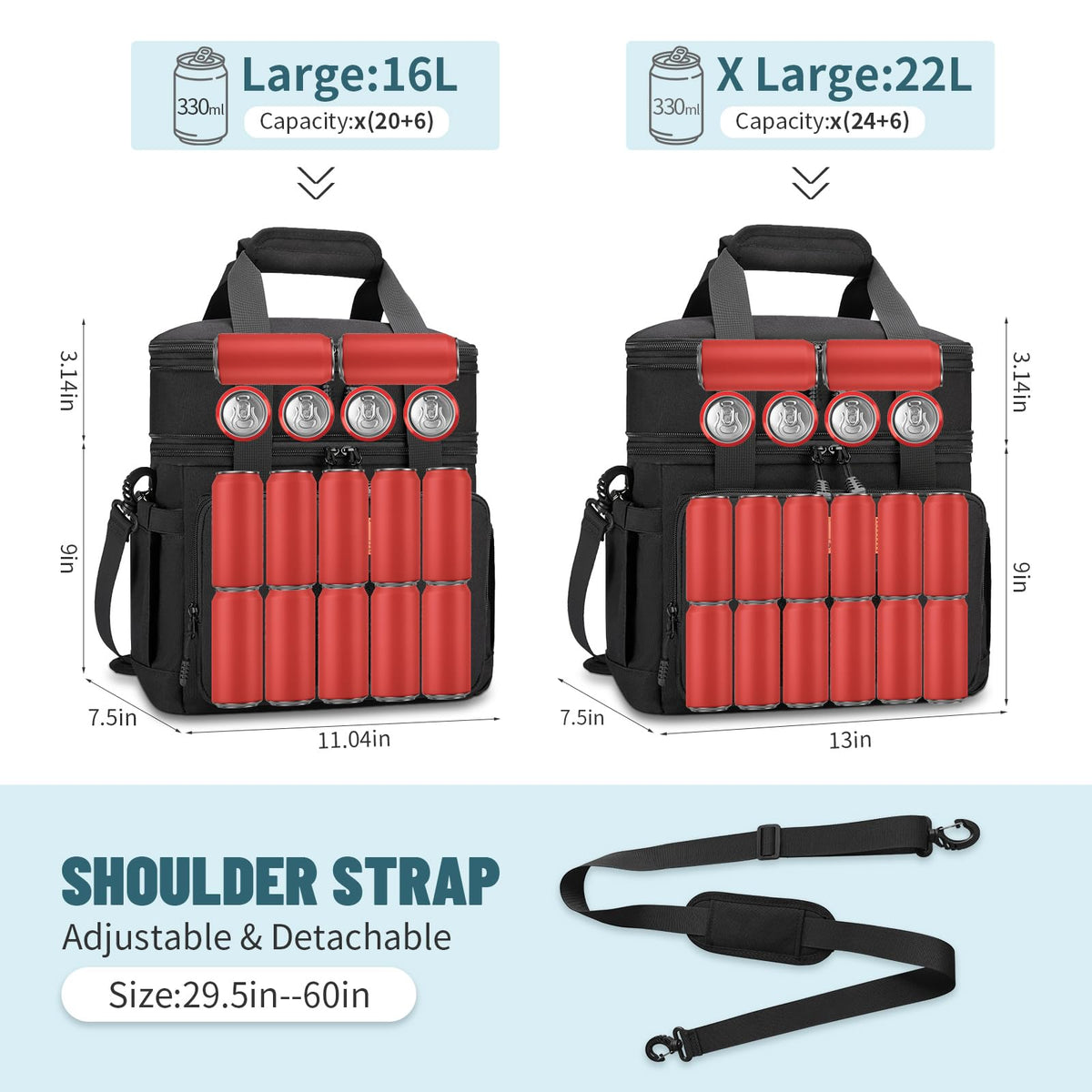 Expandable upper compartment of HSHRISH bag increases packing capacity