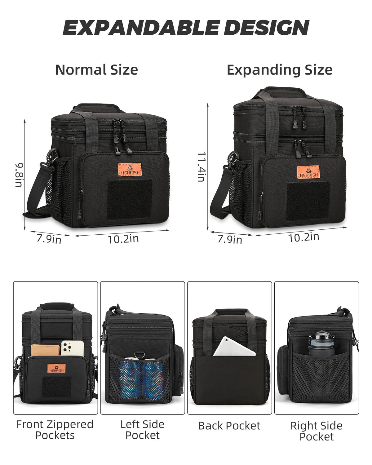 HSHRISH lunch bag with adjustable shoulder strap for comfortable daily carry