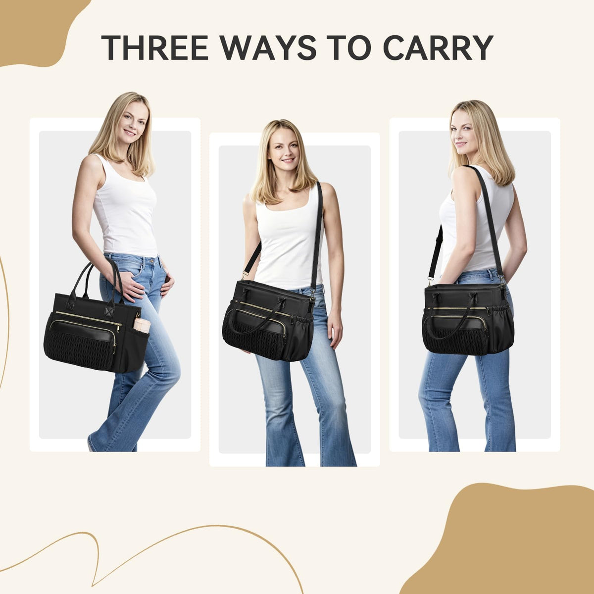 HSHRISH lightweight tote, ideal for work, picnics, or travel.