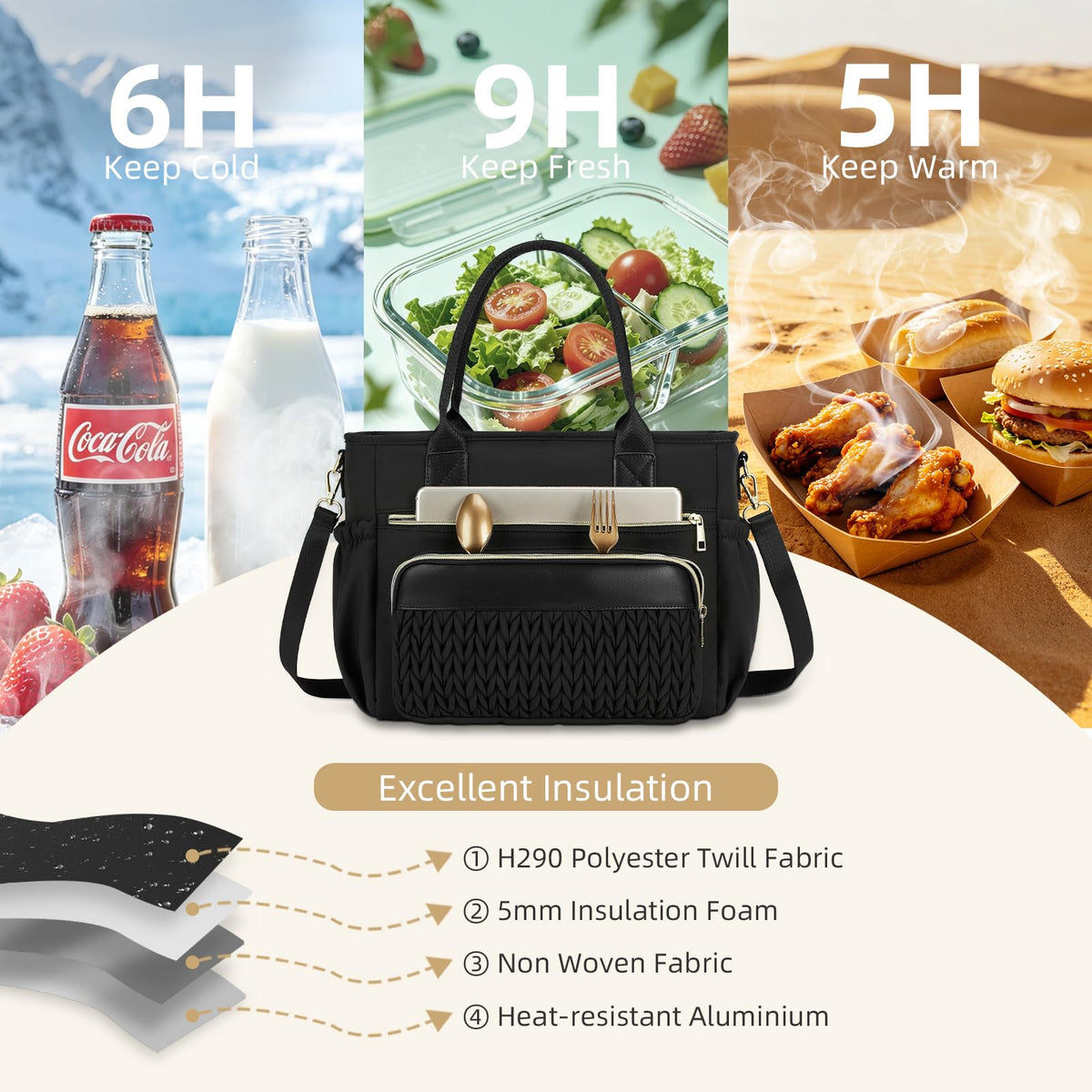HSHRISH wide-mouth design enables easy access to contents.
