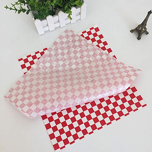 Hslife checkered deli paper sheets elevate food presentation.