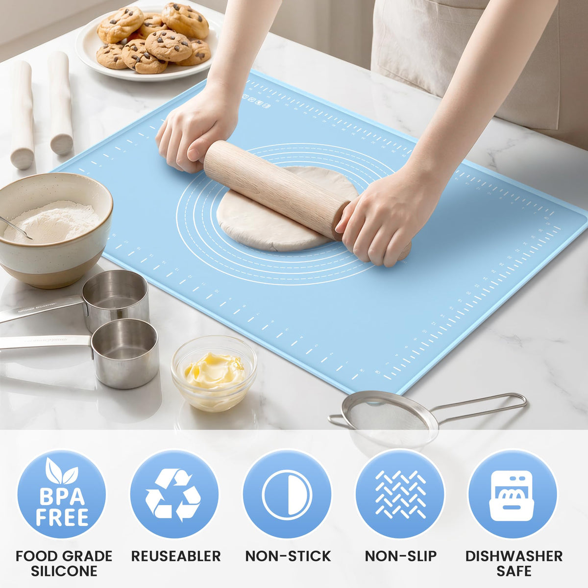 HslyT mat withstands -40°C to 230°C for versatile cooking tasks