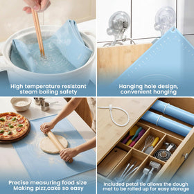 HslyT mat with non-slip bottom stays steady during kneading