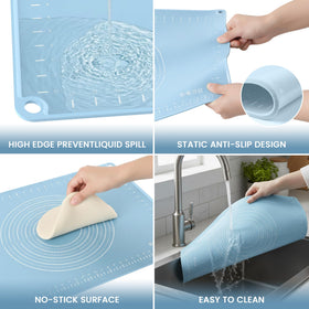 HslyT mat non-stick surface prevents dough sticking during prep