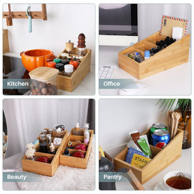 HTB bamboo pantry organizer durable bamboo construction for long-lasting use.