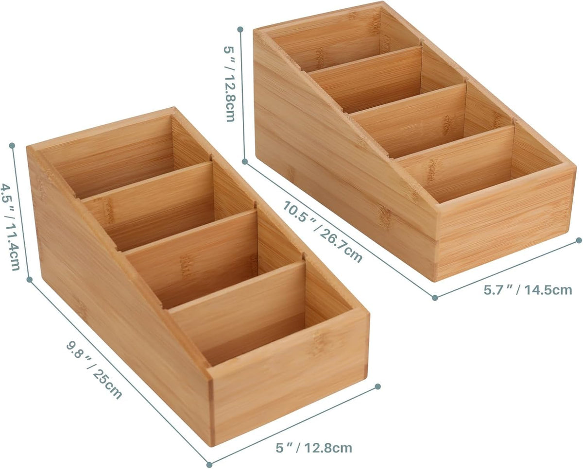 HTB bamboo pantry organizer two-pack for versatile kitchen storage.