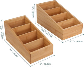 HTB bamboo pantry organizer two-pack for versatile kitchen storage.