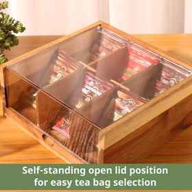 HTB six-compartment chest helps separate flavors for quick selection.