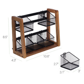 HTB removable wire baskets keep sugar packets and accessories organized and within reach.