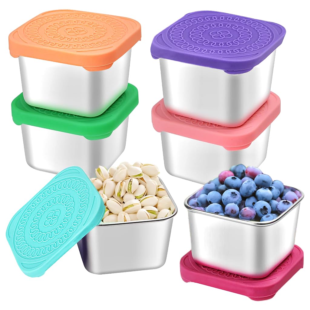 HTEVW 6oz snack containers compact for kid lunches