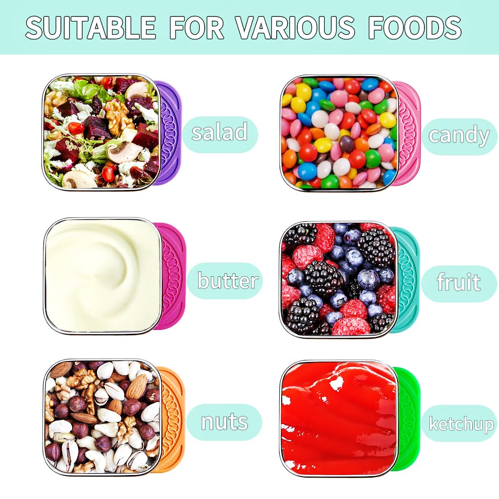 HTEVW stackable snack containers space-saving lunch boxes