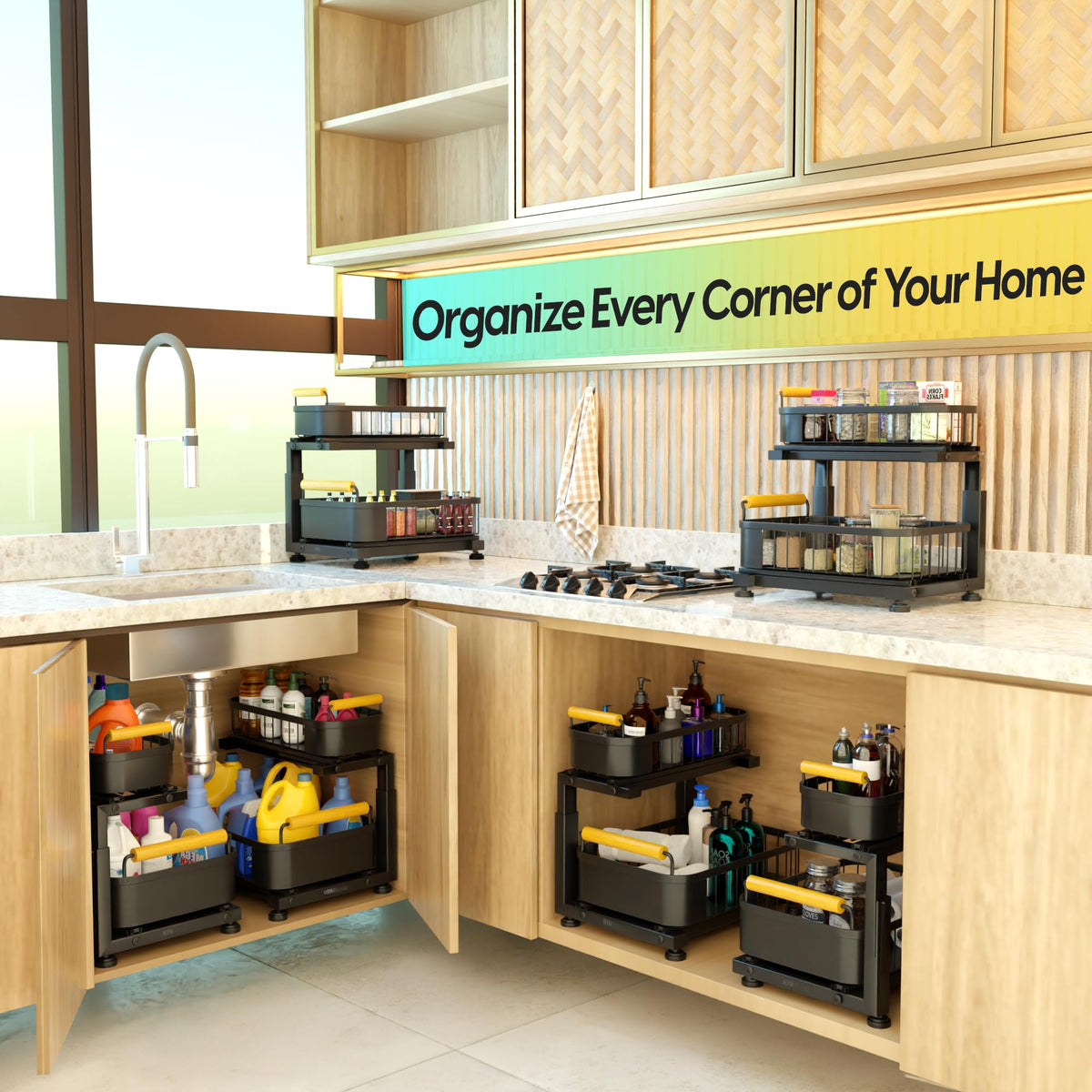 HTH Goods modern design complements any cabinet or pantry