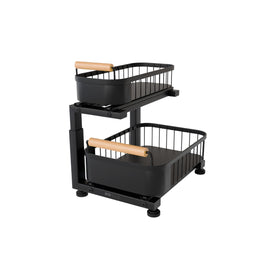 HTH Goods premium under-sink organizer with two-tier design for clutter-free cabinets