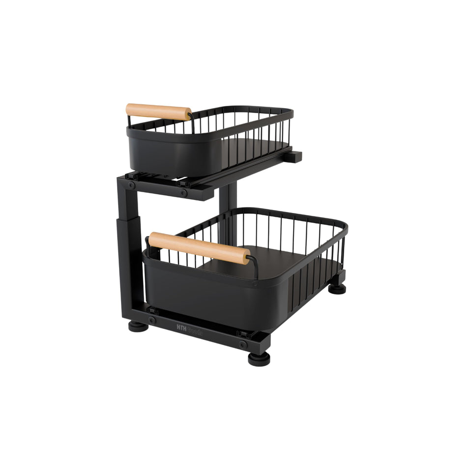 HTH Goods premium under-sink organizer with two-tier design for clutter-free cabinets
